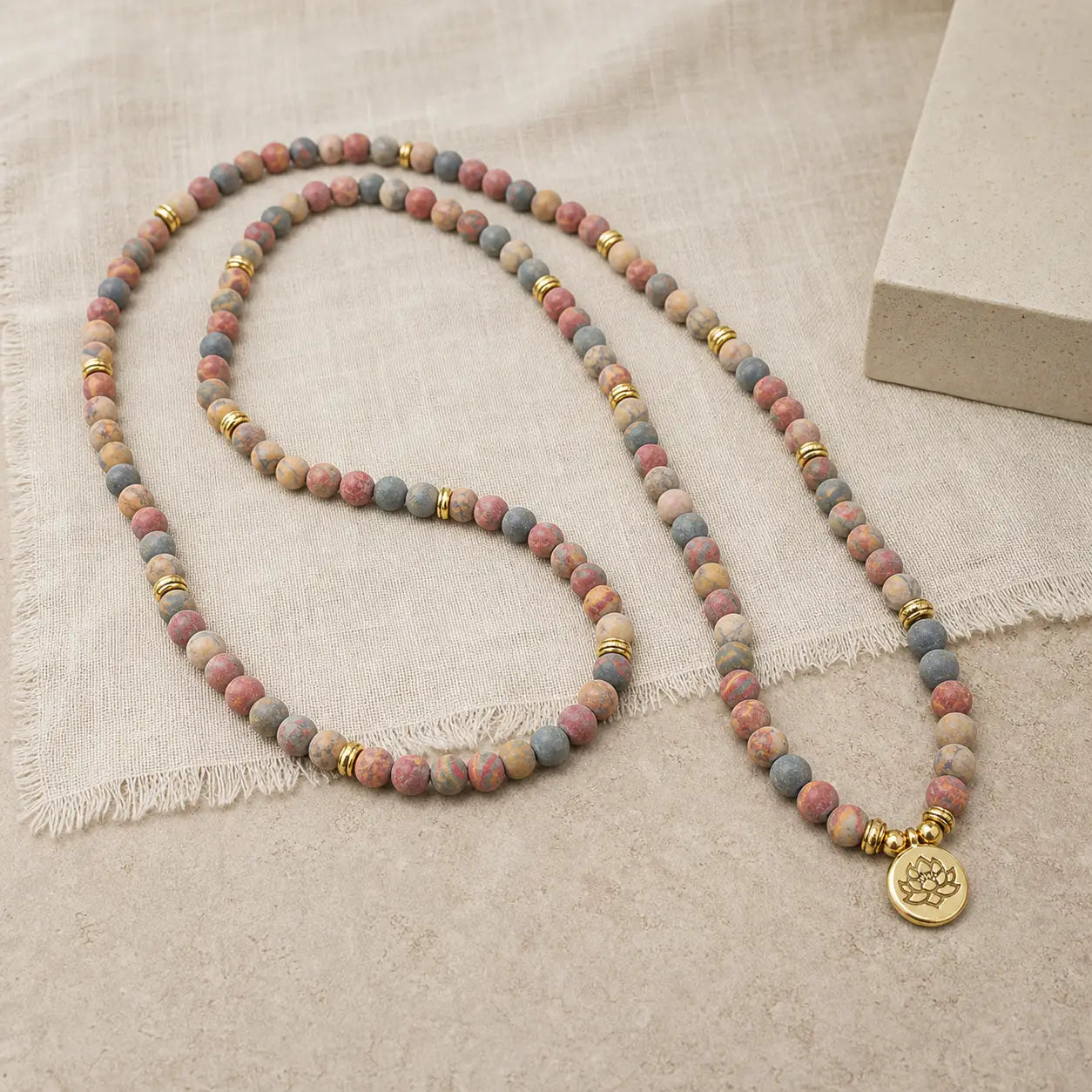 Song Yne Picasso Jasper 108 Mala Courage & Grounding Bracelet