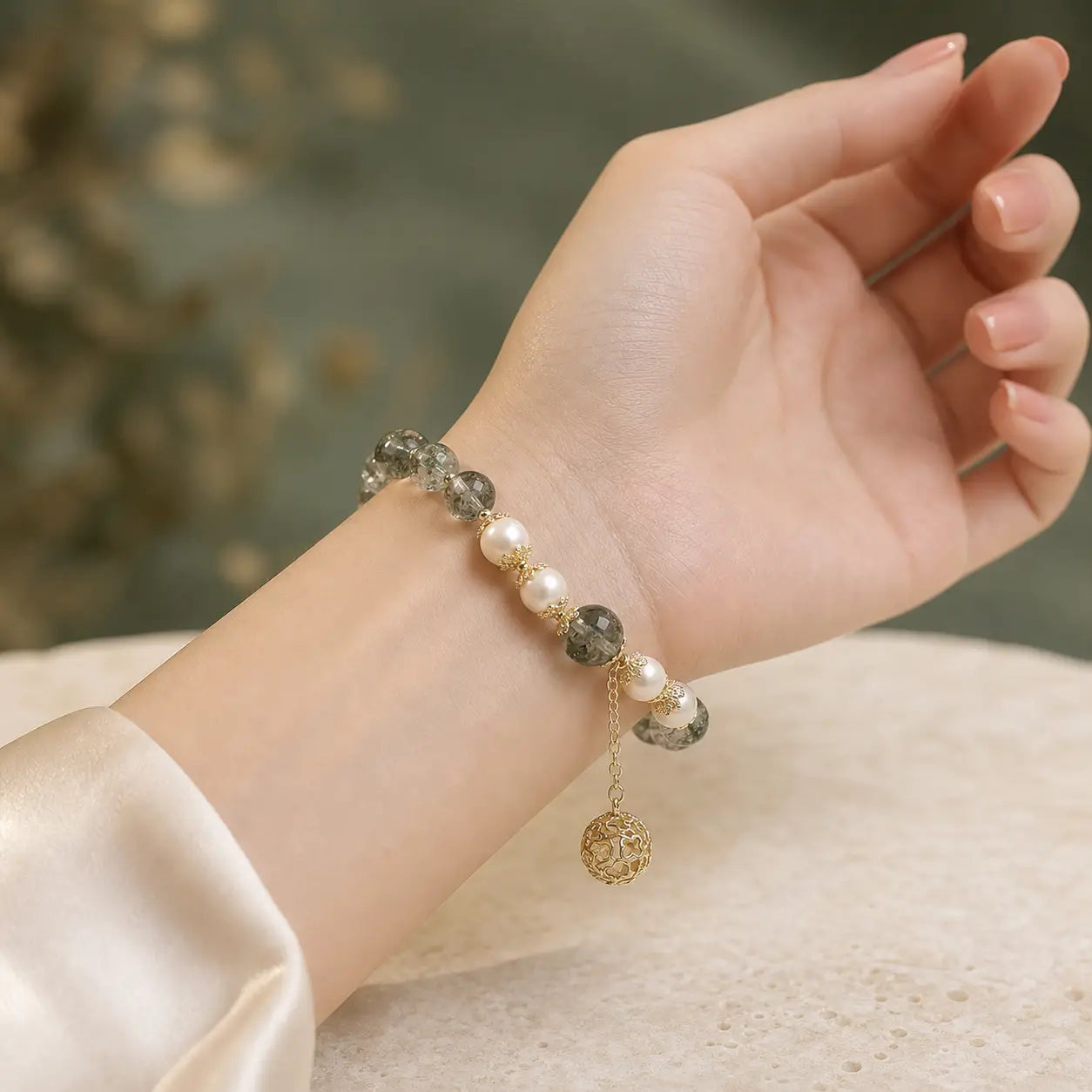 Song Yne Green Phantom Pearl Self-Acceptance & Luck Bracelet