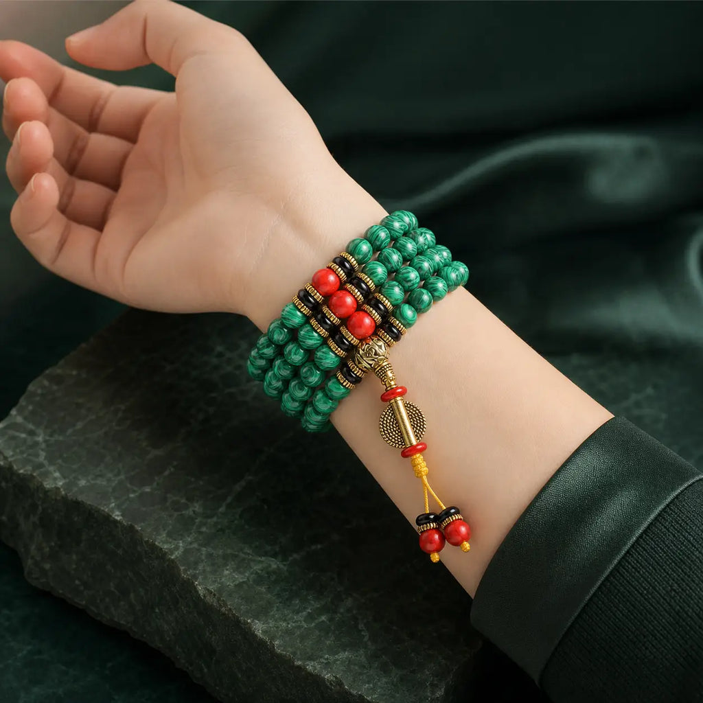 Song Yne 108 Malachite Mala Anti-Anxiety & Protection Bracelet