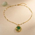 Song Yne Jade Koi Fish Lotus Luck Pendant Necklace
