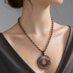 Song Yne Obsidian Ice Obsidian Peace Buckle Strength Pendant