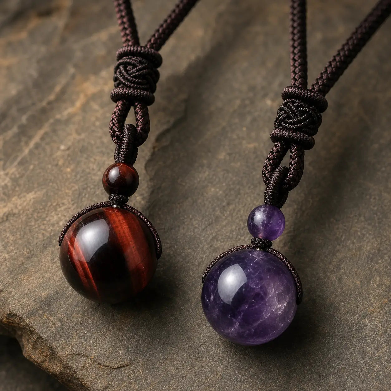 Song Yne Tiger's Eye Obsidian Protection Necklace