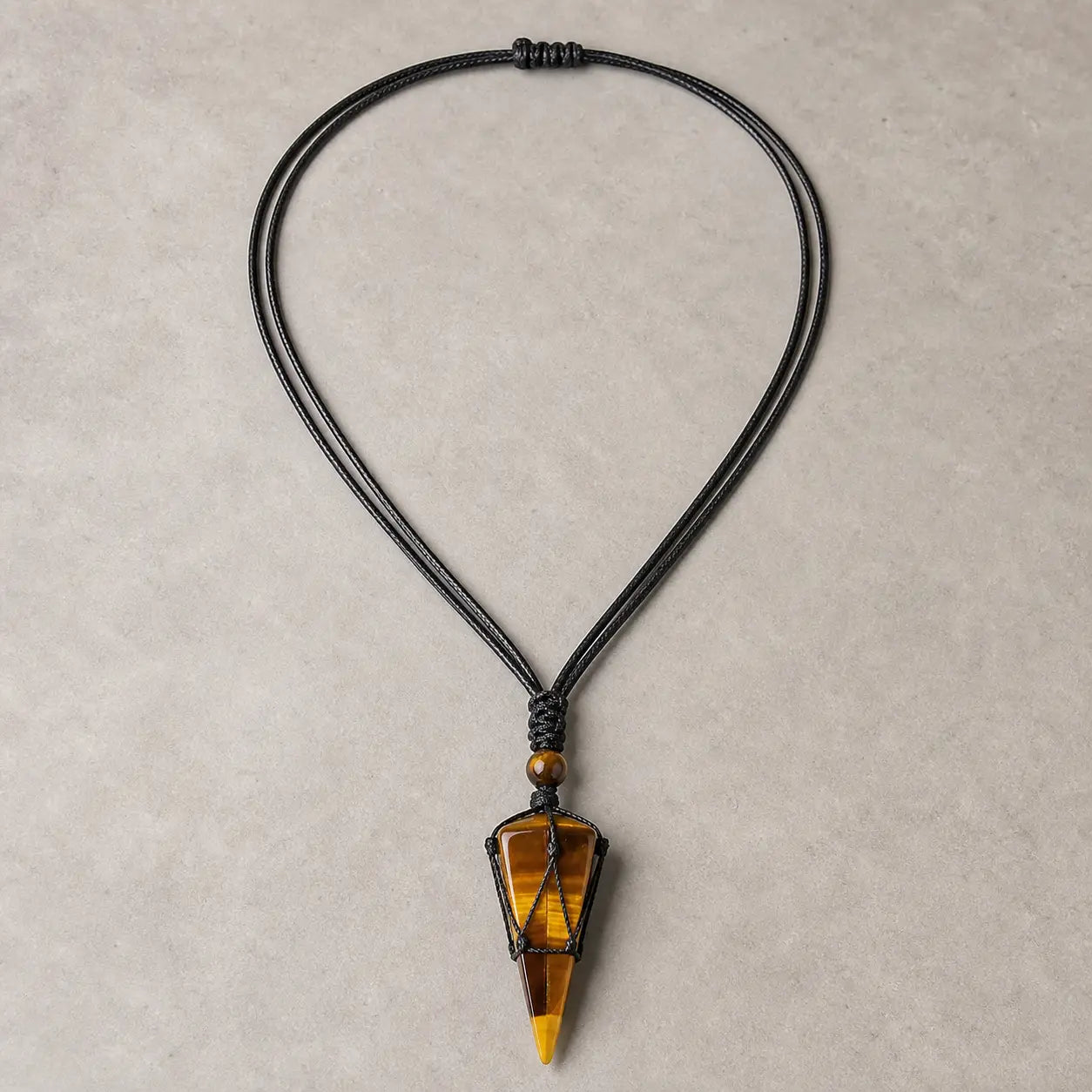 Song Yne Natural Stone Pointed Energy Pendant Necklace