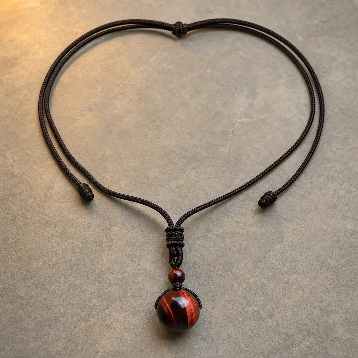 Song Yne Tiger's Eye Obsidian Protection Necklace