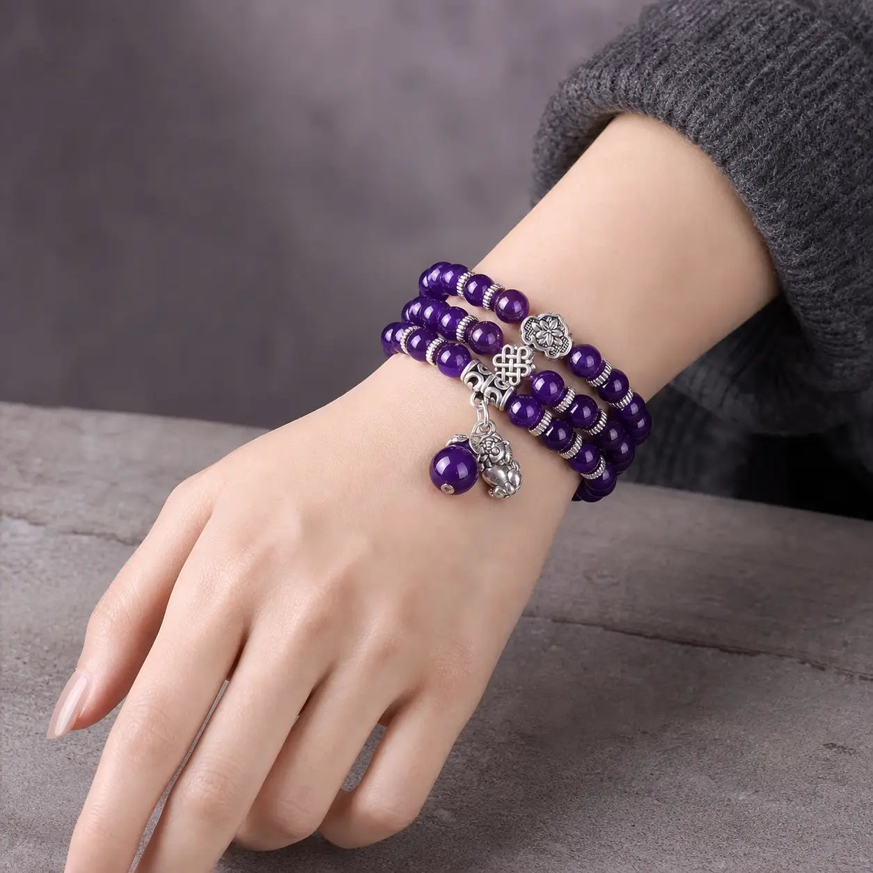 Song Yne Amethyst Pixiu Wealth & Protection Bracelet