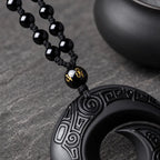 Song Yne Obsidian Ice Obsidian Peace Buckle Strength Pendant