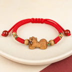 Song Yne Chinese Zodiac Peach Wood Protection & Luck Red String Bracelet