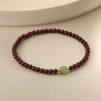 Song Yne 3mm Garnet Hetian Jade Stability & Calm Bracelet