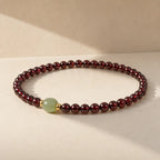 Song Yne 3mm Garnet Hetian Jade Stability & Calm Bracelet
