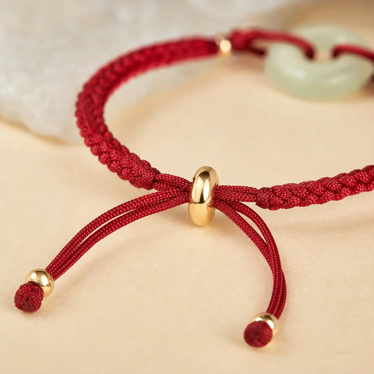 Song Yne Hetian Jade Peace Buckle Fu Luck Bracelet