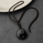 Song Yne Nine-Character Mantra Obsidian Protection Pendant