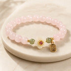 Song Yne Rose Quartz Hetian Jade Love & Blessing Bracelet