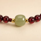 Song Yne 3mm Garnet Hetian Jade Stability & Calm Bracelet