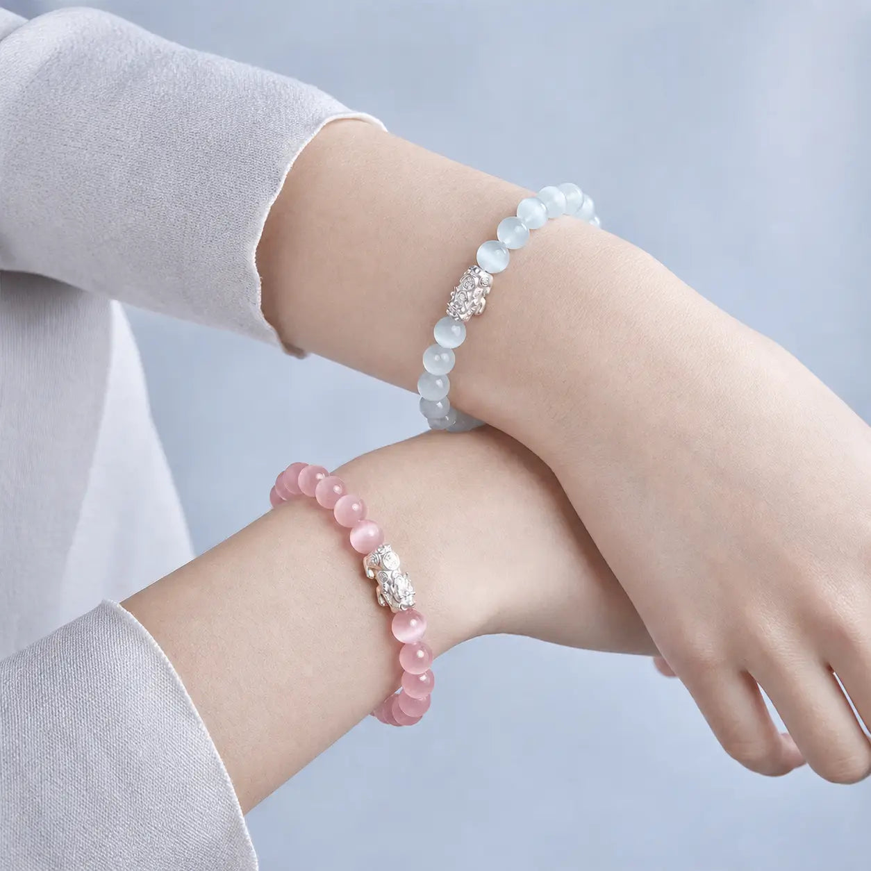 Song Yne Cat's Eye 990 Silver Pixiu Wealth & Protection Bracelet