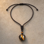 Song Yne Tiger's Eye Obsidian Protection Necklace
