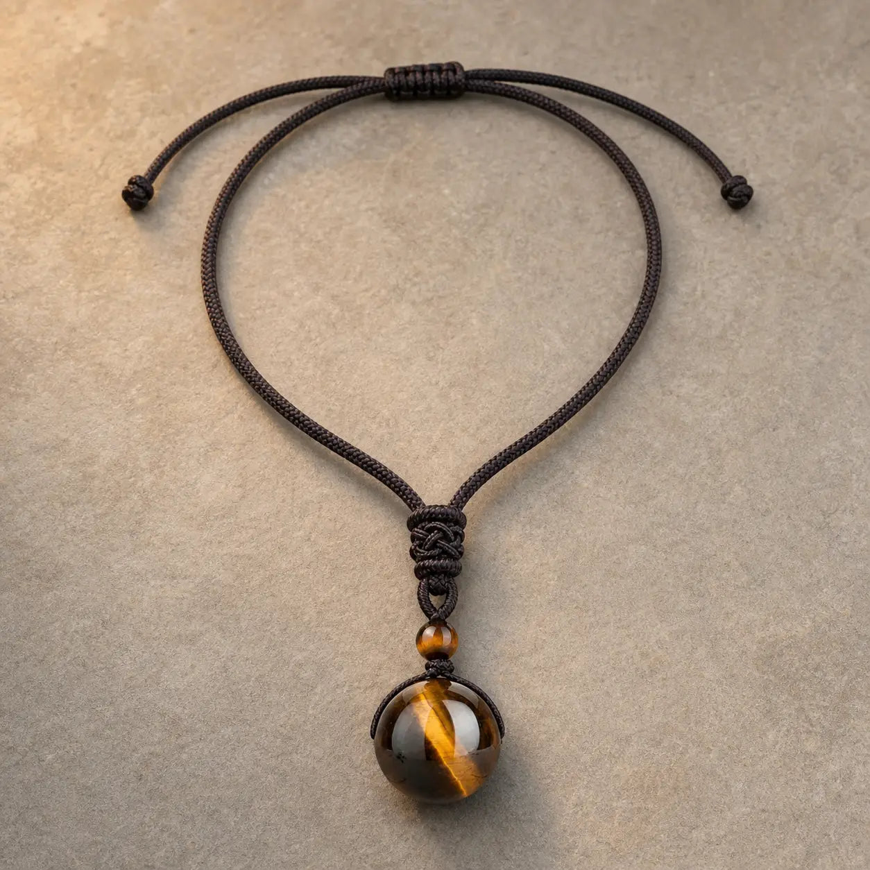 Song Yne Tiger's Eye Obsidian Protection Necklace