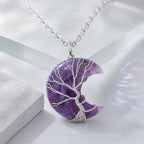 Song Yne Moon Tree of Life Crystal Healing Pendant