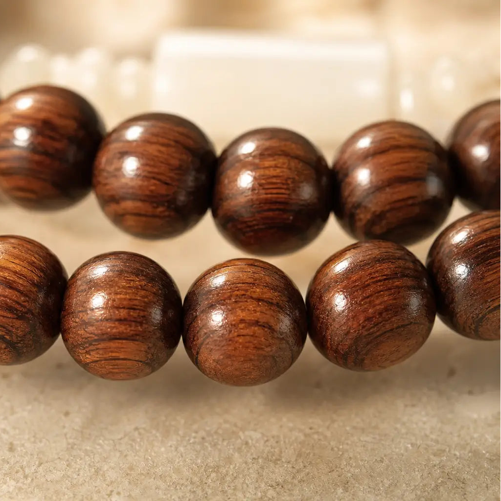 Song Yne 108 Rosewood Jade Calm & Prosperity Mala Bracelet