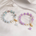Song Yne Blue Crystal Amethyst Calming & Healing Flower Bracelet