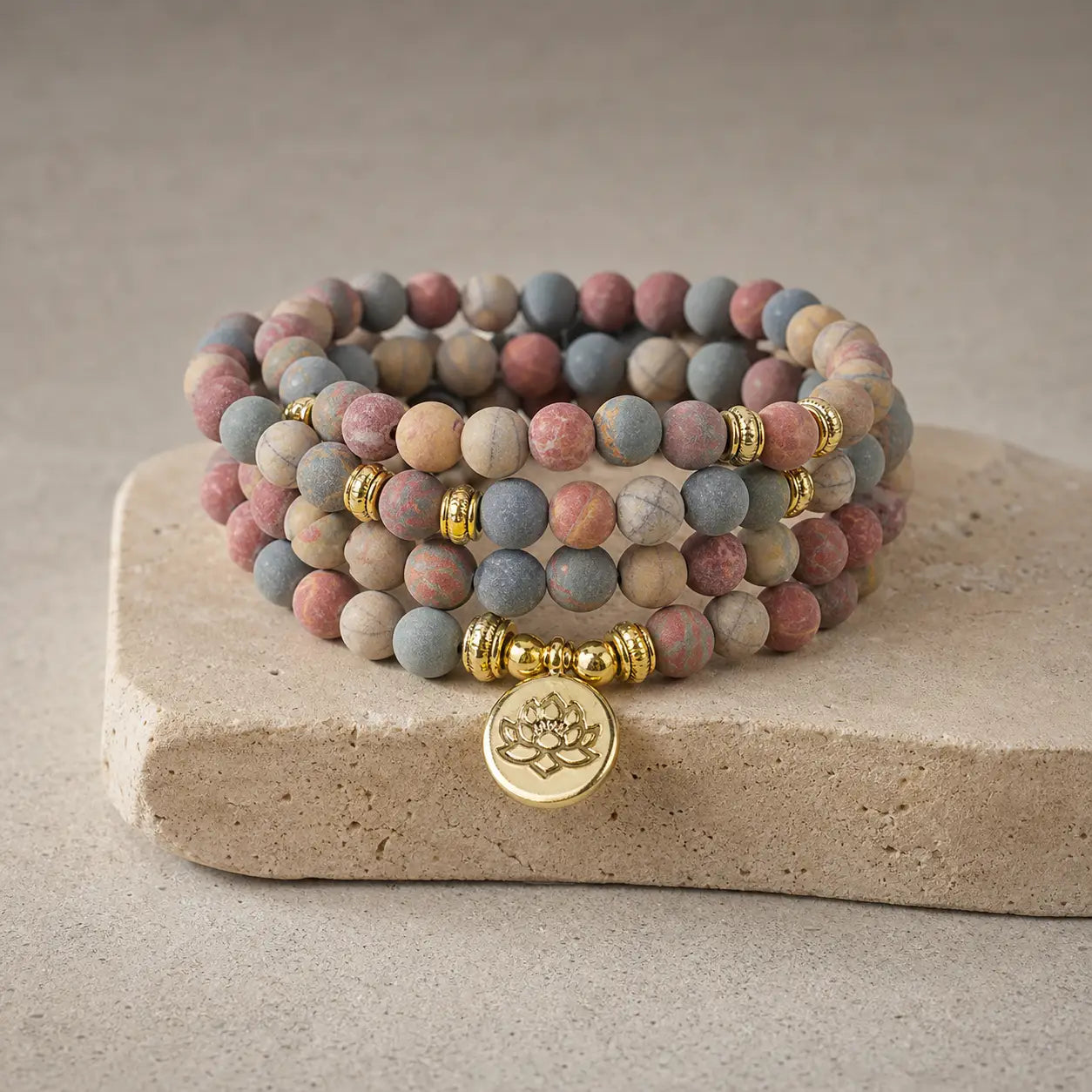Song Yne Picasso Jasper 108 Mala Courage & Grounding Bracelet