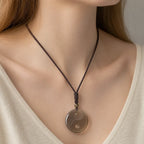 Song Yne Nine-Character Mantra Obsidian Protection Pendant