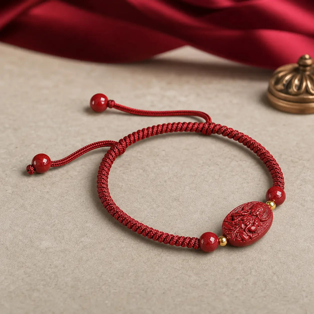 Song Yne Chinese Zodiac Natal Buddha Cinnabar Protection Bracelet