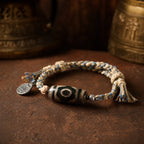 Song Yne Nine-Eyed Dzi Bead Wealth Protection Bracelet