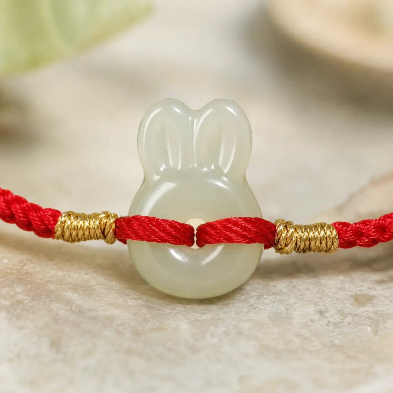 Song Yne Hetian Jade Rabbit Protection & Luck String Bracelet