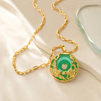 Song Yne Cyan Jade Prosperity Pendant Necklace