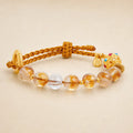 Song Yne Citrine White Crystal Peace Buckle Fu Silver Bracelet