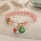 Song Yne Strawberry Quartz Jade Fu Healing & Luck Bracelet