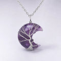 Song Yne Moon Tree of Life Crystal Healing Pendant