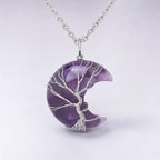 Song Yne Moon Tree of Life Crystal Healing Pendant