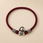 Song Yne 999 Silver Horse Year Peace Braided Bracelet