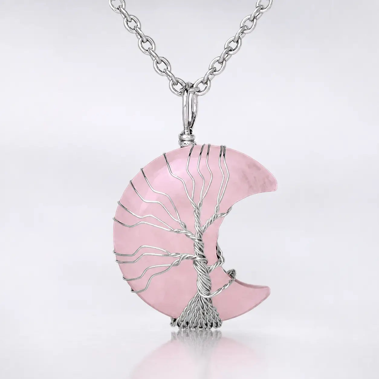 Song Yne Moon Tree of Life Crystal Healing Pendant