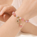 Song Yne Strawberry Quartz Money Bag Positive & Prosperity Bracelet