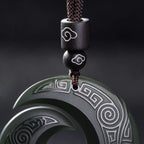 Song Yne Hetian Cyan Jade Fortune Peace Buckle Necklace