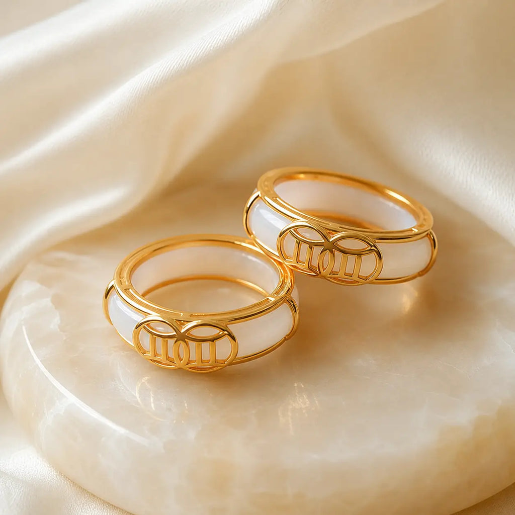 Song Yne White Jade Lucky Knot Dual-Wear Luck Jewelry