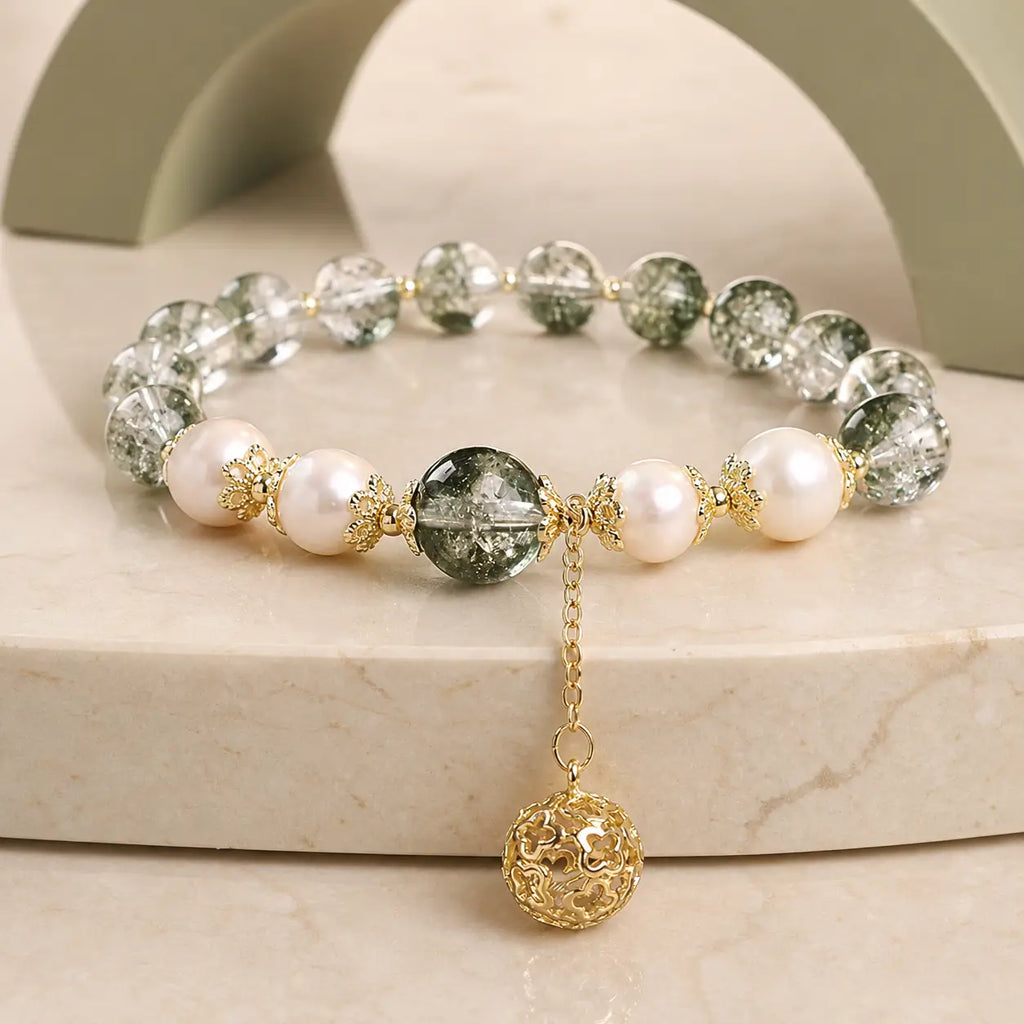 Song Yne Green Phantom Pearl Self-Acceptance & Luck Bracelet