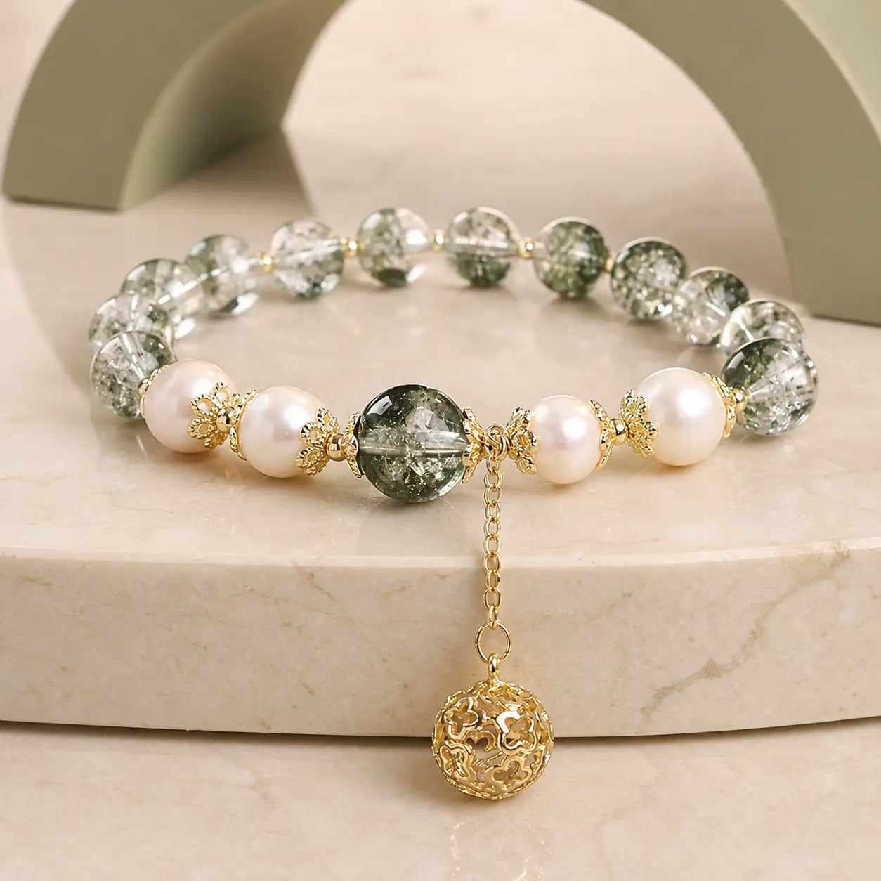 Song Yne Green Phantom Pearl Self-Acceptance & Luck Bracelet