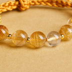 Song Yne Citrine White Crystal Peace Buckle Fu Silver Bracelet