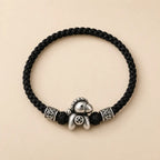Song Yne 999 Silver Horse Year Peace Braided Bracelet