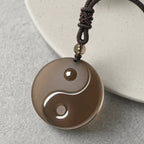 Song Yne Nine-Character Mantra Obsidian Protection Pendant