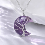 Song Yne Moon Tree of Life Crystal Healing Pendant