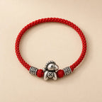 Song Yne 999 Silver Horse Year Peace Braided Bracelet