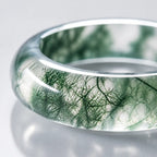 Song Yne Moss Agate Healing Balance Ring