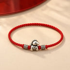 Song Yne 999 Silver Horse Year Peace Braided Bracelet