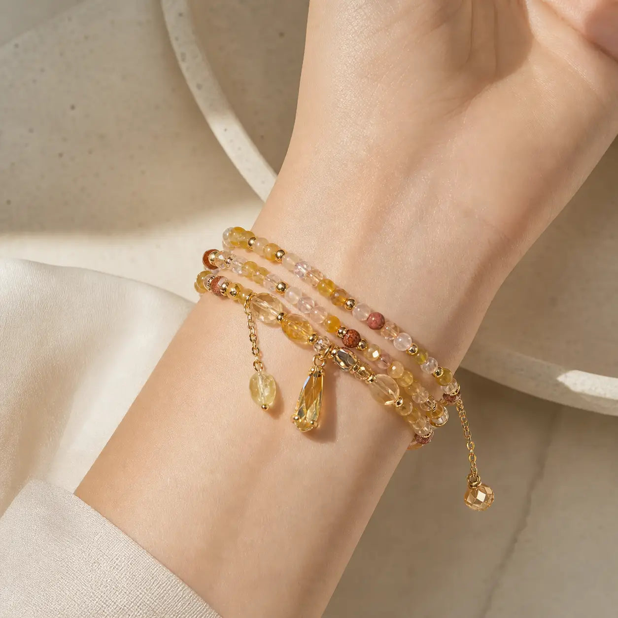 Song Yne Citrine Multi Layer Joy & Abundance Bracelet