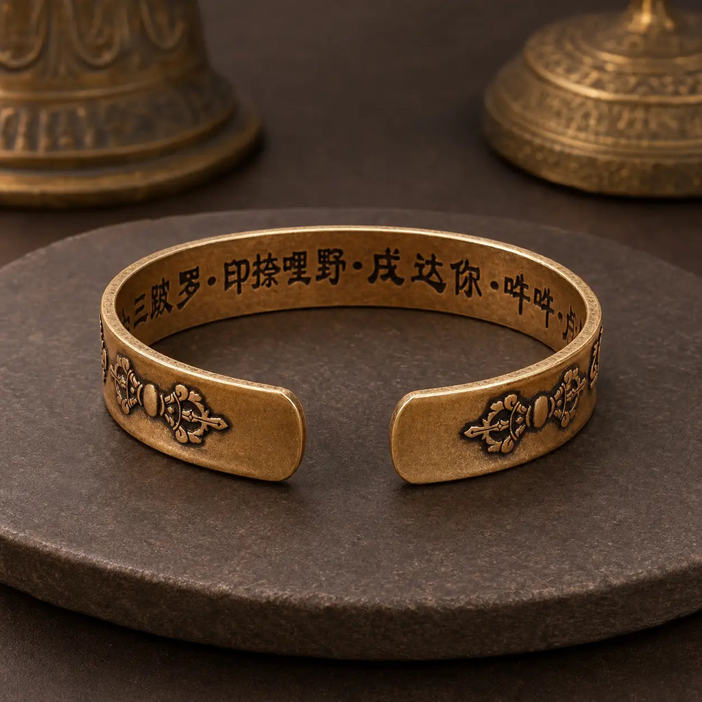 Song Yne Mahāpratisarā Mantra Healing & Protection Brass Bangle