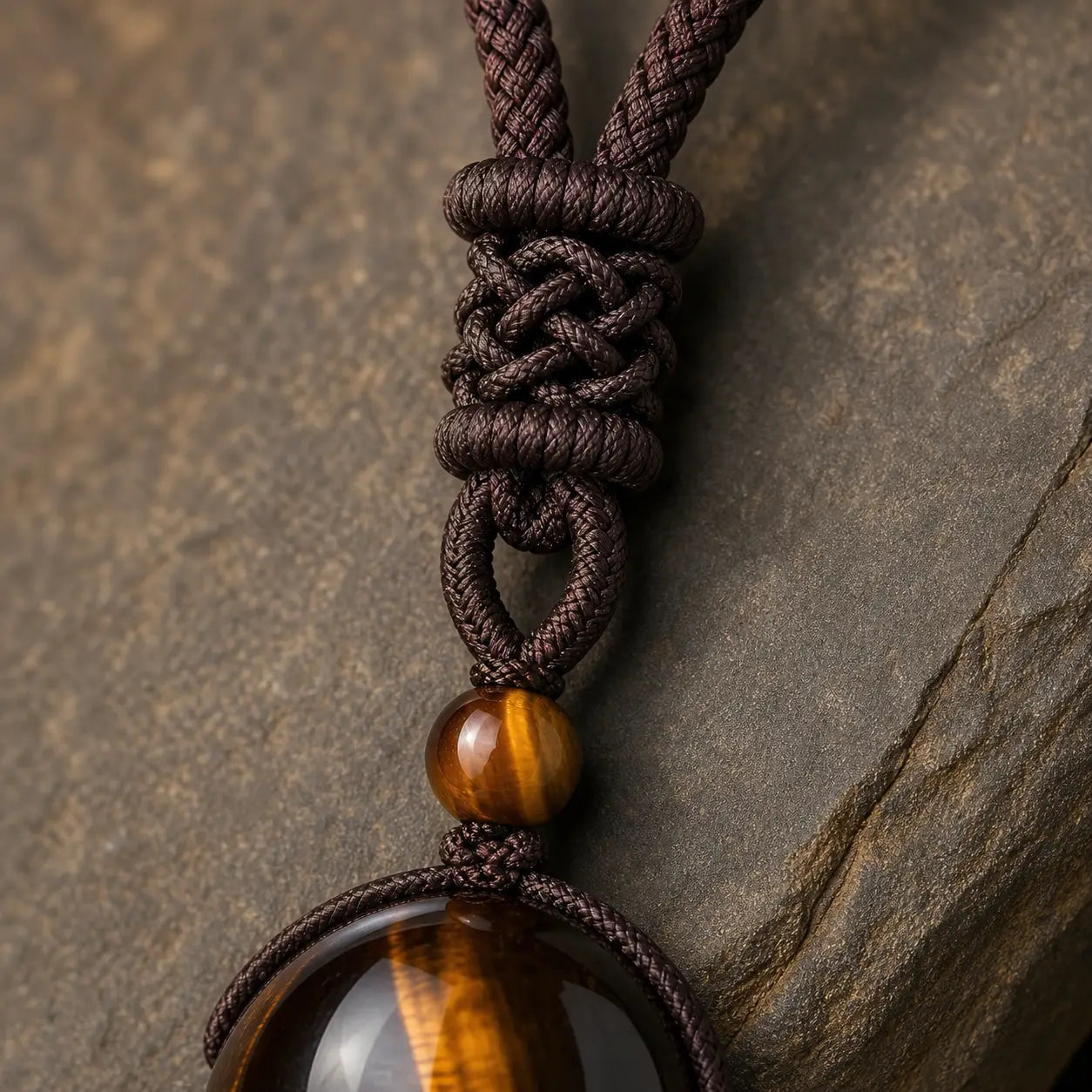 Song Yne Tiger's Eye Obsidian Protection Necklace